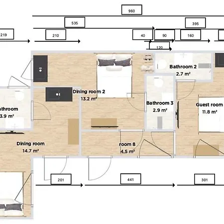L3 3bedroom 3bathroom Wifi Ac *